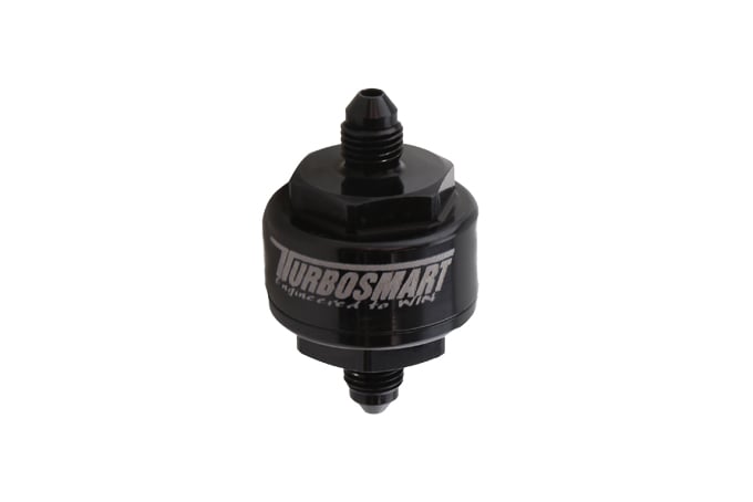 Billet Turbo Oil Feed Filter 44um -4AN - Black