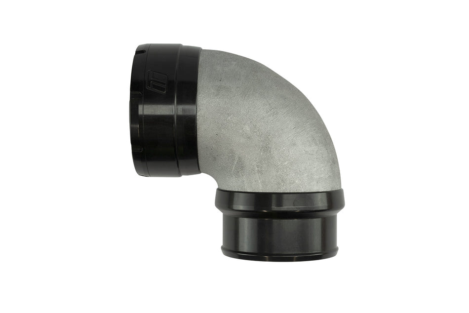 LockSleeve Turbo Adapter Compressor Outlet 2.50" to 90 Elbow Hose Barb 2.50"