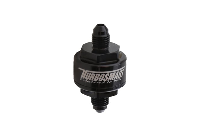 Billet Turbo Oil Feed Filter 44um -3AN - Black